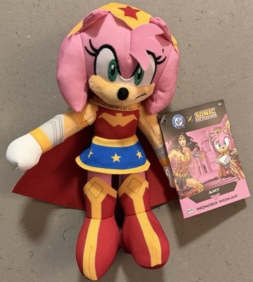 New Sonic the Hedgehog x DC Comics Amy Wonder Woman 9'' Plush Jakks Pacific