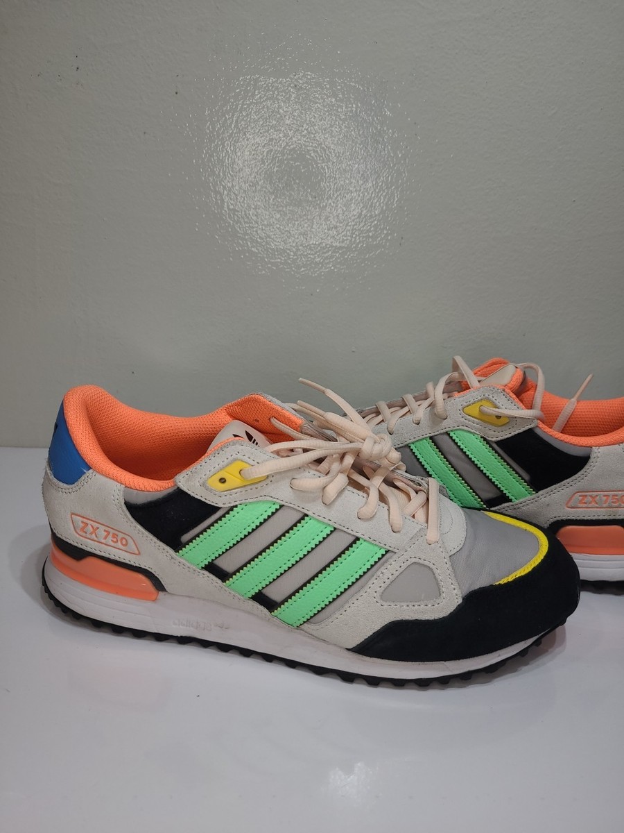 Size 11- adidas ZX 750 White Beam Green Orange (HQ6680) | eBay