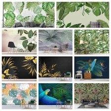3D Tropical Leaves Green Self-adhesive Wallpaper Removable Wallpaper Wall Mural