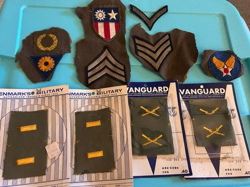 WW2 US Military Patches Some Cuts From Jacket Lot Of 11 +