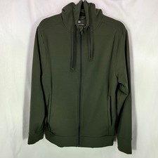 All in Motion Hoodie Full Zip Lightweight Mens Medium Olive Army Green