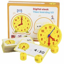 Children Time Learning Clock Puzzle Montessori Educational Matching Toy