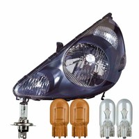 Halogen Scheinwerfer Links H4 Schwarz FüR Honda Jazz II Inklusive Lampen