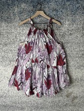 Morrison Dress Womens One Size Multicolor Floral Halter Swing Tiered Sundress