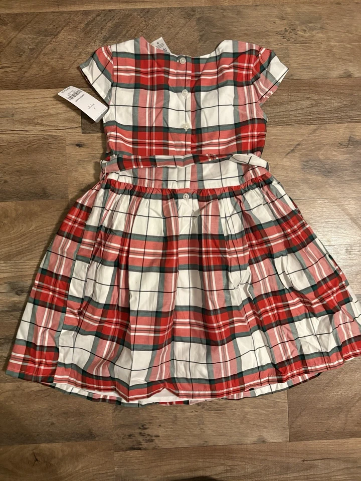 Carter's Kid клетку 100% хлопок праздничное платье молодежи 5T с подкладкой Chritmas крышка рукав - Изображение 2 из 4