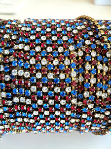 VINTAGE SWAROVSKI CHAIN 24 PP SAPPHIRE CRYSTAL RUBY (3 FEET)