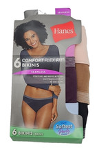 Women's Hanes BIKINIS Size 5 SMALL Panties Comfort Flex Fit SEAMLESS 6-Pack NEW