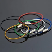 7 Pcs Steel Wire Keyring Rings for Crafts Stainless Cable Keychain
