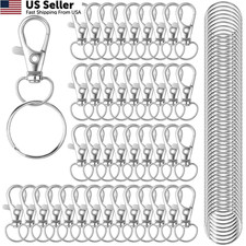 100Pcs Keychain Hooks Swivel Lobster Claw Clasps Silver Jewelry Crafts From USA