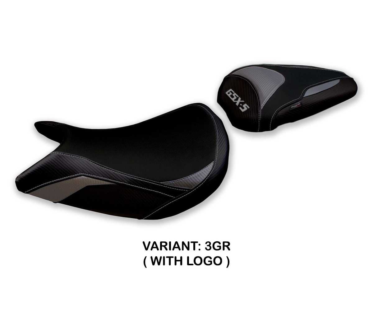 Seat saddle cover Lindi Gray GR + logo TPZ Italia Suzuki GSX S 1000 2021 2023