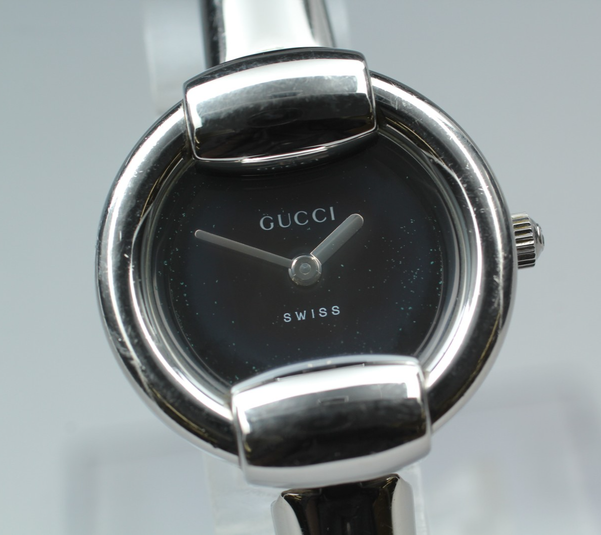 [Excellent+5] Gucci 1400L 25mm Silver Black Dial Quartz Women's Watch From JAPAN