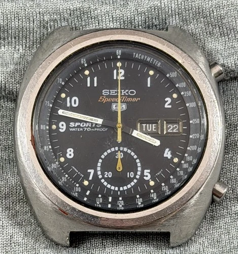 Vintage 1970 Seiko 6139-7010 SpeedTimer "Military" JDM Automatic Chronograph