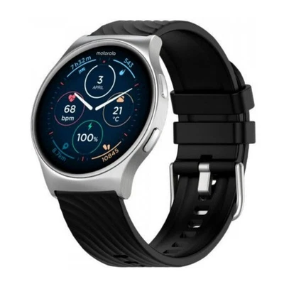 Motorola Moto 120 Bluetooth Smartwatch GPS Fitness Tracker (Glacier Silver)