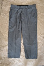 Austin Reed men's grey flat front 100 wool dress trousers