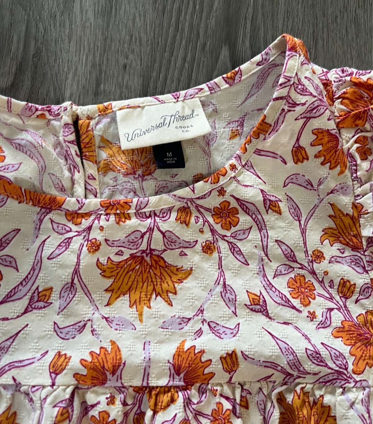 Universal Thread Cream Orange Lavender Floral Bal… - image 4