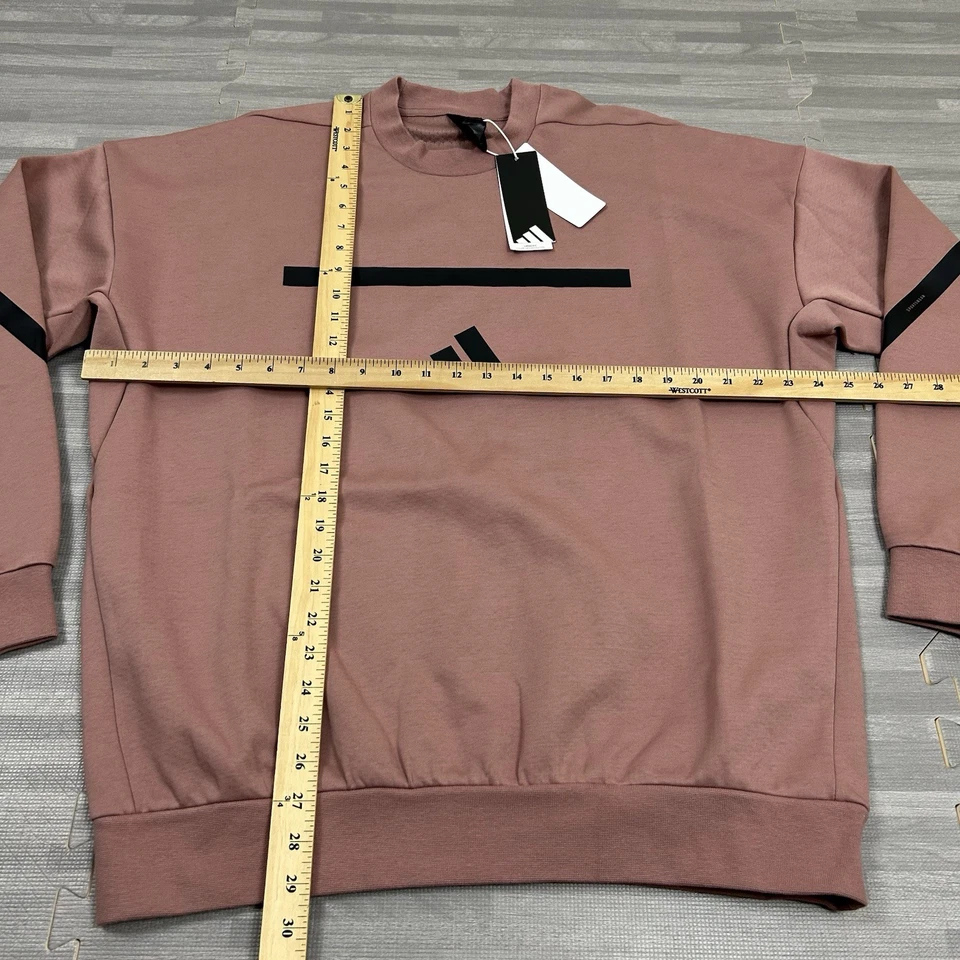 Adidas ZNE Sudadera Cuello Redondo Pullover Hombres Talla Grande Cálida Arcilla Manga Larga $90 Foto 2 de 4