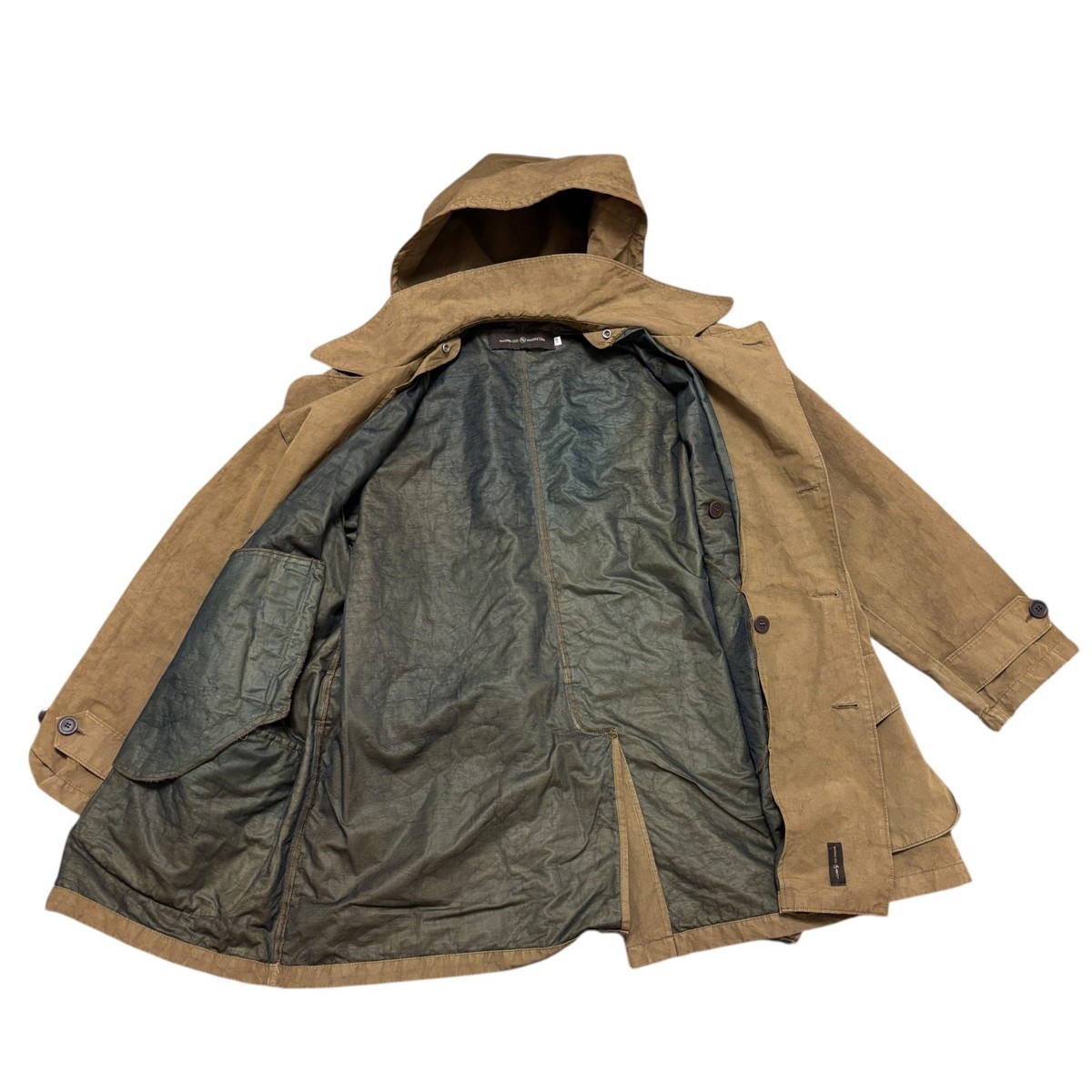 Vintage 90s Massimo Osti Production Trench Coat Wool Blazer 2 in 1 