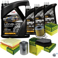 Mann Inspektionspaket 8L Mannol Longlife 5W-30 FüR Audi A8 4.2 Quattro 3.7