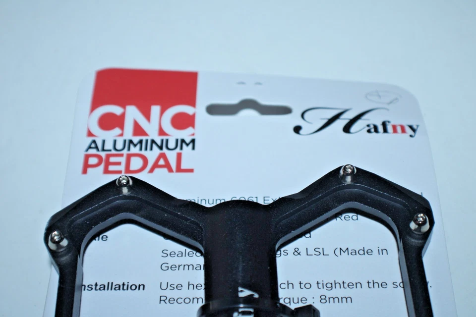 Hafny HF1300-B Platform Bike Pedals Black 9/16" Black 152g Replaceable Pegs Cafe - Image 3 of 4