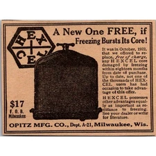 Opitz Mfg Co. Hexcel Core Replacement Milwaukee WI 1924 Magazine Ad AH1-S19