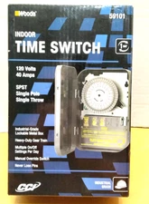 Woods - 59101 Heavy Duty Indoor Time Switch - Multiple Settings - Lockable - NEW