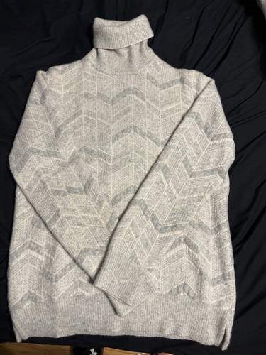 Ermenegildo Zegna Cashmere Silk Wool Turtleneck Sweater Gray Size 50 IT