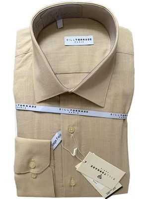 Chemise beige coton slim Bill Tornade - Photo 1/2
