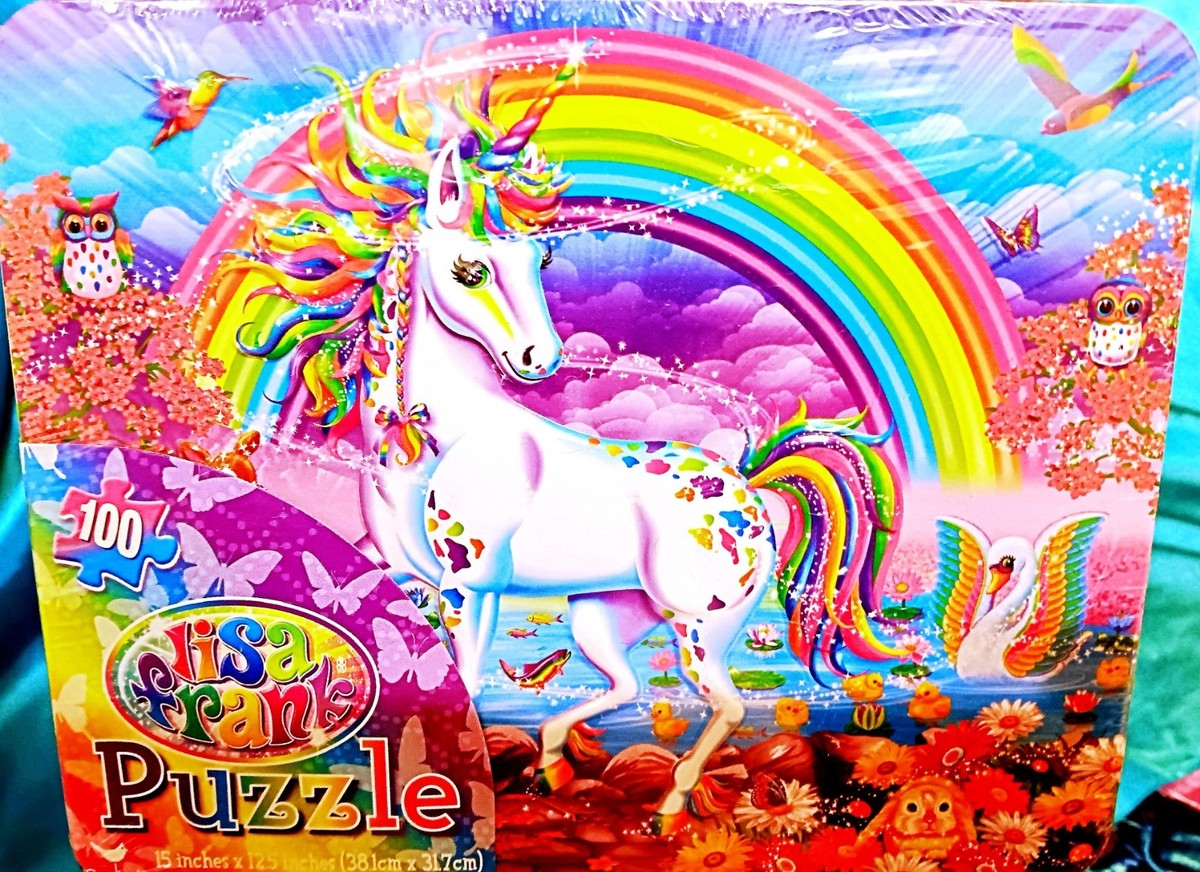 Unicorn Rainbow 100pz Puzzle in Embossed Tin Lunchbox Lisa Frank
