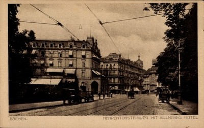 Postcard Hanseatic city of Bremen, Herpentorsteinweg, Hillmanns Hotel - 5061872