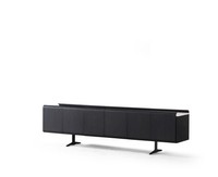Schwarzes Holz Tv-Lowboard Modern, Elegantes Design, Robust