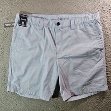NWT Roundtree Yorke Casuals Shorts Men 40 x 8" Blue White Striped Flat Front