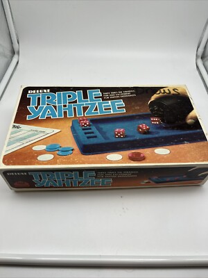 Vintage1978 Deluxe Triple Yahtzee Milton Bradley Lowe Board Game
