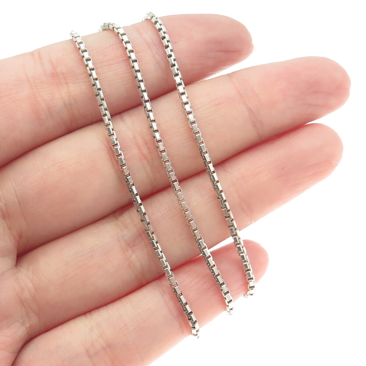 925 Sterling Silver Italy Box Chain Necklace 18 925 Sterling Silver Italy Box Chain Necklace 18