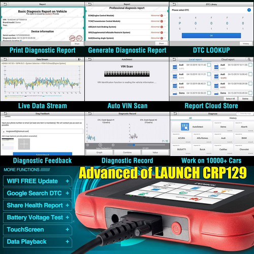 LAUNCH CRP129E PLUS OBD2 Car Diagnostic Tool Scanner All System DPF TPMS Reset - Picture 10 of 15
