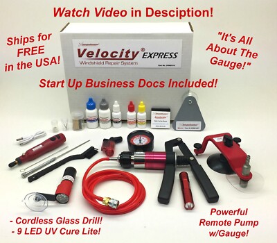 Velocity EXPRESS Auto Glass Windshield Windscreen Rock Chip Resin Repair Kit