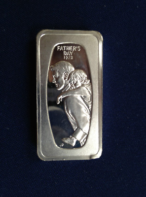 1972 Franklin Mint Father's Day Annual Silver Art Bar P2398 | eBay