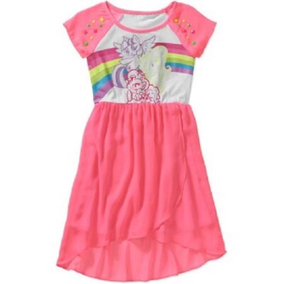 My Little Pony Rainbow Dash Pinkie Pie Twilight Sparkle Hi Lo Tulle Dress 6 6X