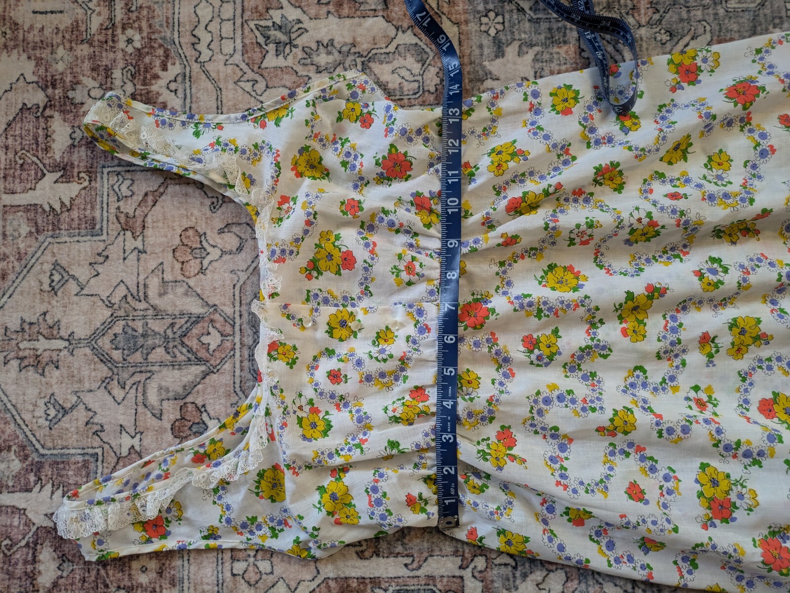 JCPENNEY Gaymode Frilly Night Gown Dress Medium Floral Cute Girly