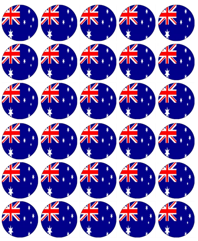 30x Australie Drapeaux Cupcake Toppers Comestible Gaufrette Fairy Gâteau Dessus - Photo 1/1