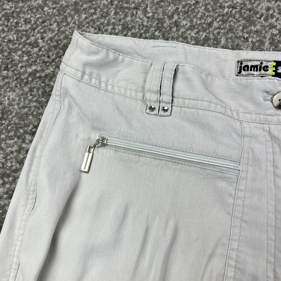 Jamie Sadock Capris Mujer 10 Beige Caqui Pantalones Bermudas Golf Cremalleras Elastizadas Foto 3 de 4