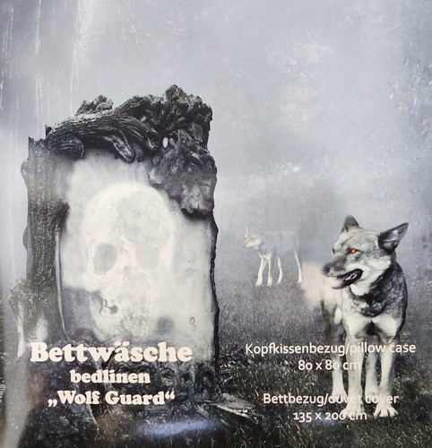 Microfaser Bettwäsche 135x200cm 2tlg Tier Wolf Guard Fantasy Totenkopf Wölfe - Bild 5 von 6