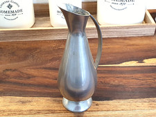 Indonesischer Zinn-Krug, Vase, um 1950, schlank, H&ouml;he: 20cm , hand-made, John Wu