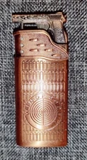 Novelty Handgun Pistol Lighter Windproof Cooper Tone Gun Shooting Enthusiast NEW