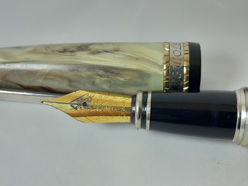 PLUMA FUENTE FRANCESA DE COLECCIÓN LAGUILE EGRITE PLÁSTICO MÁRMOL - Imagen 9 de 12