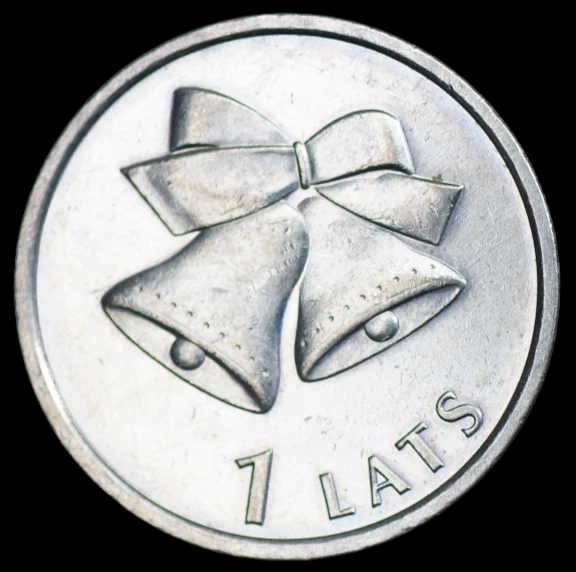 Latvia Latvija 1 Lats 2012 - Christmas bells ( circulated ). # 049 - Image 3 of 3
