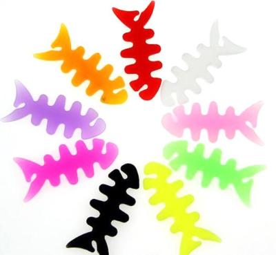 THICK FISHBONE EARPHONE EARBUD HEADPHONE CORD CABLE WINDER WRAP FOR iphone 5 6 4