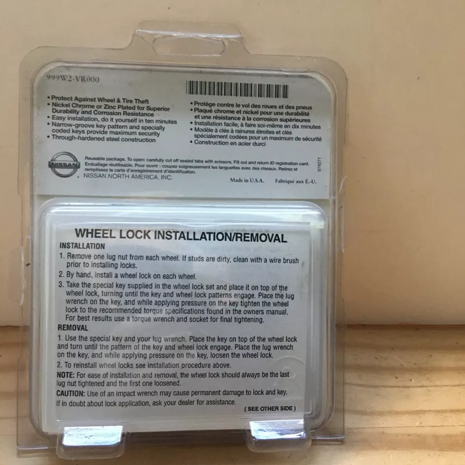 正品日产 Wheel Locks écrous de rooue antivol 999W2-VR000 2003-05 Murano 18” — 第 2/4 张图片