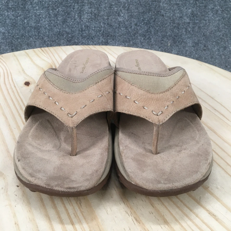 Sandalias Easy Spirit para mujer 9 M tanga hipster beige cuero puntera sin cordones Foto 4 de 4