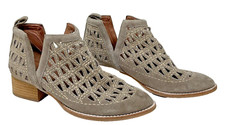 Jeffrey Campbell Women's 8 Taggart Cut Out Taupe Suede Ankle Booties