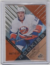 2016 17 Upper Deck SP Game Used Orange #67/115 Mathew Barzal NY Islanders
